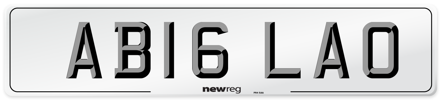AB16 LAO Number Plate from New Reg